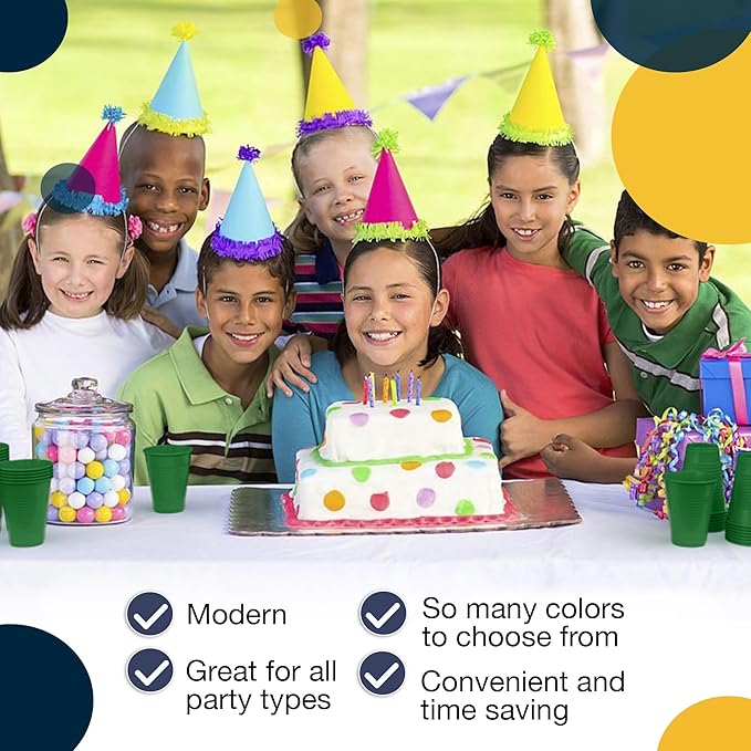 Exquisite Party Solids 12 Oz Green Plastic Cups For Party Supplies 50 Pack | Green Disposable Cups Plastic | Disposable Drinkware For Parties, Events & Everyday