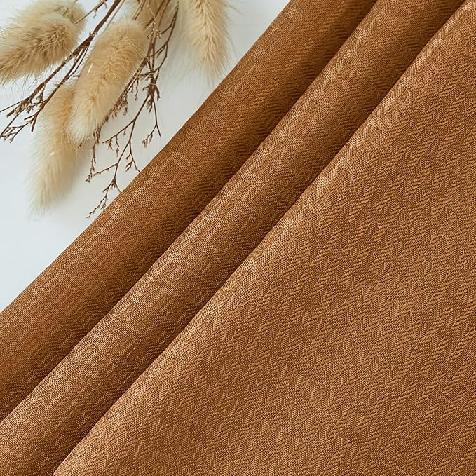 maxmill Tablecloth Weaved Texture Pattern Tablecloth Water Resistance Antiwrinkle Spillproof Soft Table Cloth for Fall Harvest Thanksgiving Parties Holiday Dinners, Round 90 Inch, Amber