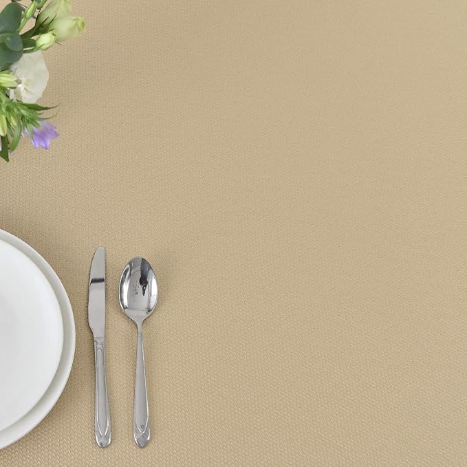 maxmill Textured Tablecloth Stain Resistant Waterproof and Wrinkle Resistant Washable Table Cloth, Fabric Table Cover for Dining Room and Outdoor Use, Rectangle 60 x 120 Inch, Beige