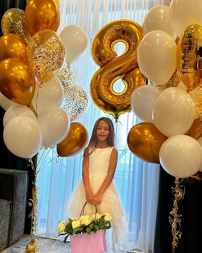 Gold Number 50 Balloon 40 Inch, 50th Birthday Party Decorations for Children, Giant 50 Foil Balloon for Party Supplies