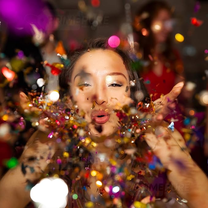 PrimePure Confetti Cannon Party Poppers - Metallic Foil Multicolor Confetti Poppers & Streamers - 8 Pack - NYE Party Cannon Glitter Bomb Pop Gun for New Years Eve 2026, Birthday, Celebration, Pranks