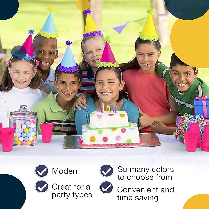 Exquisite Party Solids 12 Oz Cerise Plastic Cups For Party Supplies 50 Pack | Cerise Disposable Cups Plastic | Disposable Drinkware For Parties, Events & Everyday