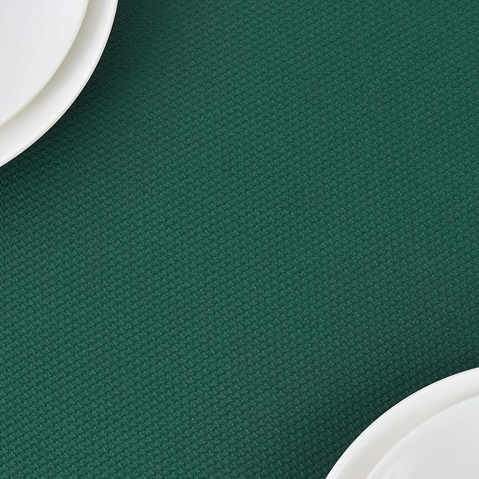 maxmill Jacquard Square Tablecloth Stain Resistant Spillproof Wrinkle Free Washable Soft Table Cloth, Fabric Table Cover for Dining Room, Indoor and Outdoor Use, 52 x 52 Inch, Hunter Green