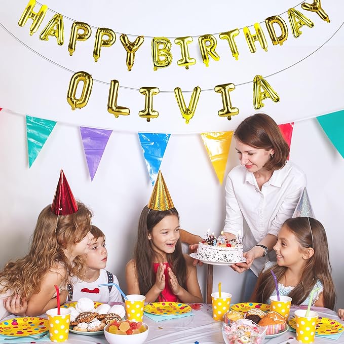 58 PCS Letter Balloons Alphabet Letters 2 Sets A- Z & 1 Sets AEIOU 16 - Inch Mylar Foil Balloons Set for Wedding/Birthdays/Annivs/Grads party Decoration Banner Custom Phrase (Gold)