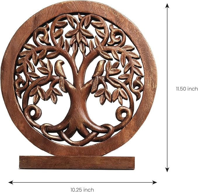 Decozen Solid Wood Tree Sculpture - Home Decor, Living Room, Boho, Coffee Table, Centerpiece Table Decorations, Mantle, Dining Table Centerpiece, Bathroom Shelf, Farmhouse, Christmas Decorations