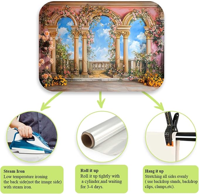 Rose Flower Backdrop Fine Art Floral Backdrop Palace Hall Backdrops for Prom Birthday Bridal Shower Portrait Engagement Background Studio YUNB229