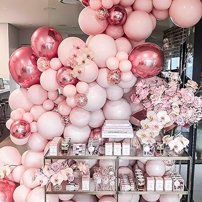 PartyWoo Pale Pink Balloons 100pcs Different Sizes of 36 18 12 10 5 Inch Light Pastel Baby Pink Balloon Arch Kit for Birthday Engagement Bachelorette Baby Shower Easter Party Decorations Pink-Q01