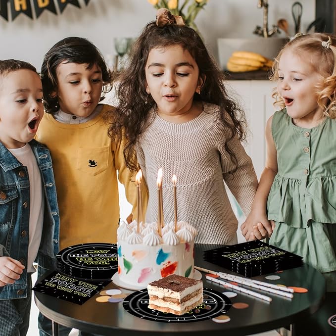 40Pcs Galaxy Birthday Party Decorations Star Plates and Napkins Baby Shower Party Supplies Set for 20 Guests