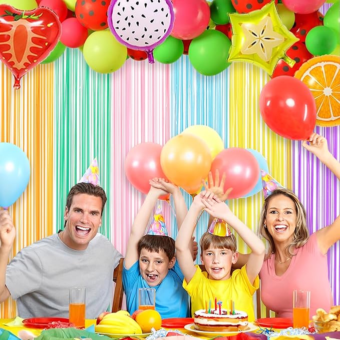 Pastel Tinsel Curtain Party Backdrop - GREATRIL Pastel Color Foil Fringe Curtain Photo Booth Streamers for Birthdays Easter Baby Bride Shower Unicorn Girls Party Decorations