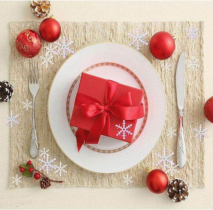 OuMuaMua 1200Pcs Snowflakes Confetti Decorations for Christmas, White Winter Confetti Snow Party Pack for Wedding Birthday Holiday Party Table Decorations Supplies