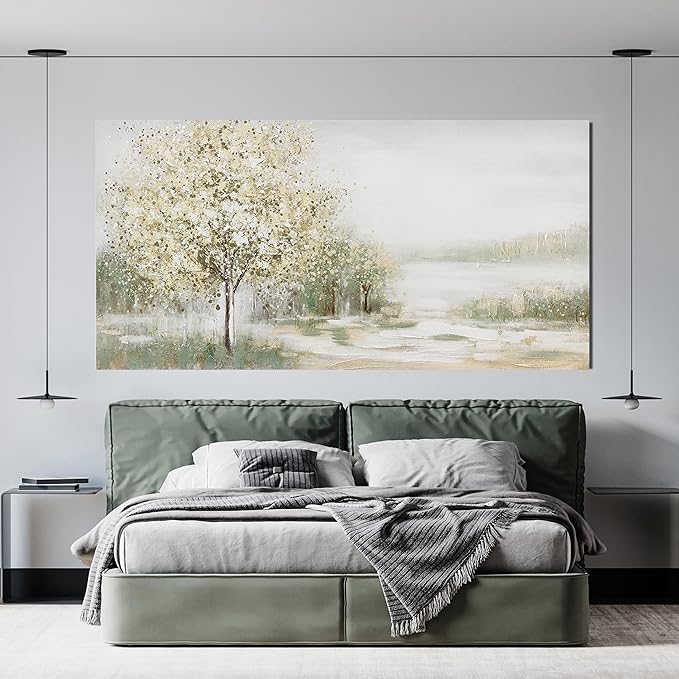 Canvas Wall Art Decor Oversized Green Wall Art for Living Room Natural Landscape Wall Art Decor Canvas Art Wall Decorations Large Wall Art Prints For Walls Home Office Wall Decor 35"X70"