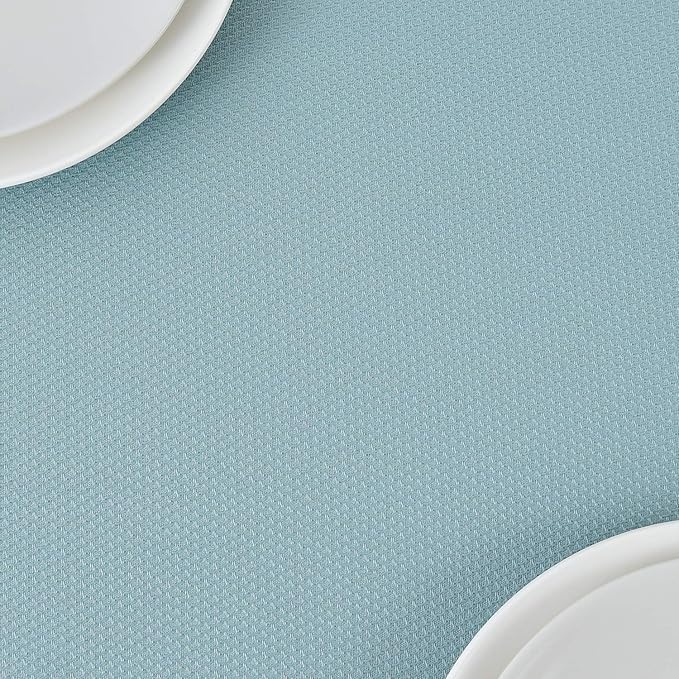 maxmill Square Jacquard Tablecloth Water Resistance Antiwrinkle Spill Proof Textured Table Cloth, Fabric Table Cover for Buffet Banquet Parties Event Holiday Dinner, 70 x 70 Inch, Dusty Blue