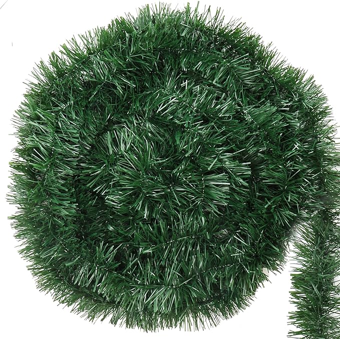 50 Feet Christmas Garland Christmas Decor, Artificial Greenery Pine Garlands Xmas Decorations for Mantle Stairs Fireplace Home Holiday Party Soft Green Garland Christmas Decoration Indoor Outdoor