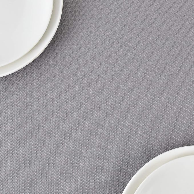 maxmill Rectangle Textured Tablecloth Waterproof Spillproof Wrinkle Free Table Cloth, Kitchen Dining Tabletop Decoration, Fabric Table Cover for Outdoor and Indoor Use, 52 x 70 Inch, Light Gray