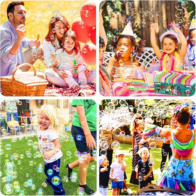 200Pcs 20Colors Circle Mini Bubble Wands,Bulk Bubbles Wand,for Kids Party Favors,Birthday,Beach, Outdoor, Garden, Classroom, Bathe Time, Valentine's Day, Easter Stuffer, Halloween, Christmas