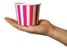 UNIQ 1000-Count 12 oz Striped Paper Ice Cream Bowls Pink Color | Disposable Bowls for Hot or Cold Foods | Ice Cream Bar Supplies Frozen Dessert Supplies