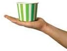 UNIQ 1000-Count 12 oz Striped Paper Ice Cream Cups Green Color | Disposable Dessert Bowls for Hot or Cold Foods | Frozen Dessert Supplies