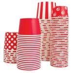 UNIQ 1000-Count 12 oz Polka Dot Paper Ice Cream Bowls Red Color | Disposable Dessert Bowls for Hot or Cold Foods | Ice Cream Bar Supplies Frozen Dessert Supplies