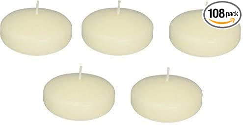 D'light Online Floating Candles Bulk Pack for Events, Weddings, Spa, Home Decor, Special Occasions and Holiday Decorations (Large - 3" (Set of 108), Ivory)