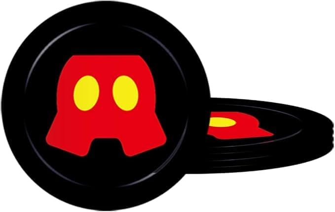 OULUN Mouse Theme Party Supplies Kit, 16 Paper Plates (8pcs 9 inch, 8pcs 7 inch), 20 Napkins, Table Cloth, Red, Mouse Cartoon, Birthday