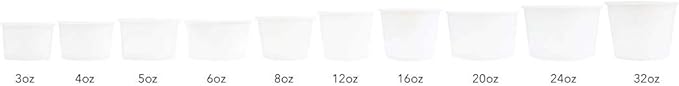 UNIQ 1000-Count 12 oz Disposable Ice Cream Bowls White Color | Paper Cups for Hot or Cold Foods, Multiple Colors | Ice Cream Bar Supplies Frozen Dessert Supplies