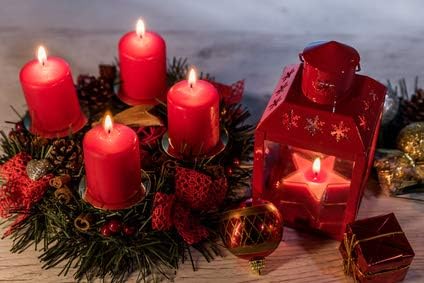 3 X 6 Inch Pillar Candles Set of 12 Bulk Event Pack Round Unscented Premium Wax Pillar Candles for Wedding, Spa, Party, Birthday, Holiday, Bath, Home Decor and Christmas Decors (3X6, Red)