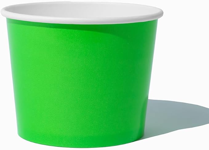 UNIQ Frozen Dessert Supplies - [Pack of 1,000] 12 oz Disposable Paper Ice Cream Cups, Ice Cream Paper Bowls & Cups for Ice Cream, Yogurt, Gelato, Food & Desserts - Green