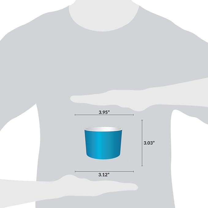 UNIQ 1000-Count 12 oz Disposable Ice Cream Bowls Blue Color | Paper Cups for Hot or Cold Foods, Multiple Sizes | Ice Cream Bar Supplies Frozen Dessert Supplies