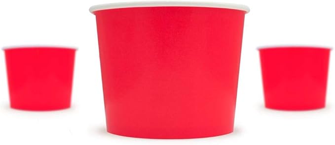UNIQ [1,000 Count Red Disposable Ice Cream Bowls - 12 oz Paper Ice Cream Cups Disposable - Perfect For Hot or Cold Foods! Many Colors & Sizes - Ice Cream Bar Supplies Frozen Dessert Supplies
