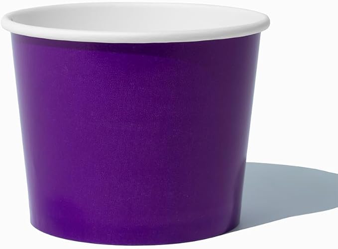 UNIQ [1,000 Count Purple Disposable Ice Cream Bowls - 12 oz Paper Ice Cream Cups Disposable - Perfect For Hot or Cold Foods! Many Colors & Sizes - Ice Cream Bar Supplies Frozen Dessert Supplies
