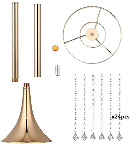 2Pcs 21.88" Centerpieces Tall Crystal Metal Vase Gold Flower Stand Vase for Table Wedding Centerpieces Decoration-Artificial Flower Vase for Dining