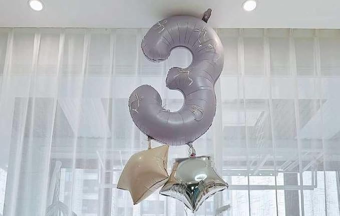 Lilac Number 5 Balloon 40 Inch, 5th Birthday Party Decorations for Children, Giant 5 Foil Balloon for Party Supplies