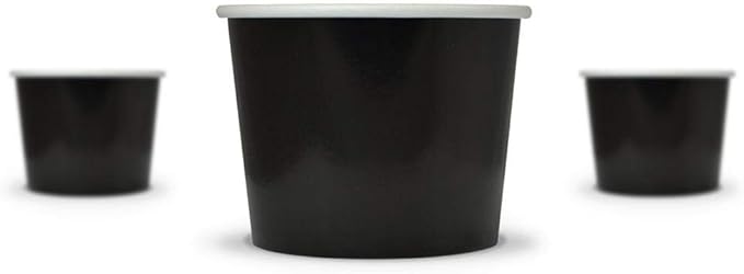 UNIQ Frozen Dessert Supplies - 12 oz Disposable Ice Cream Cups, Frozen Dessert Cups for Ice Cream, Yogurt, Gelato, Food & Desserts - [1,000 Pcs] - Black