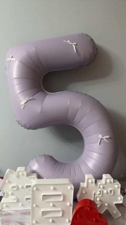Lilac Number 7 Balloon 40 Inch, 7th Birthday Party Decorations for Children, Giant 7 Foil Balloon for Party Supplies