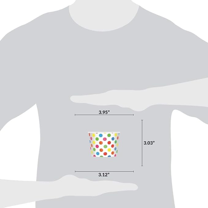 UNIQ [1,000 Count Rainbow Polka Dot Disposable Ice Cream Bowls - 12 oz Paper Ice Cream Cups Disposable - Perfect For Hot or Cold Foods! - Ice Cream Bar Supplies Frozen Dessert Supplies