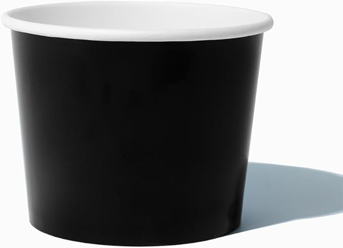 UNIQ Frozen Dessert Supplies - 12 oz Disposable Ice Cream Cups, Frozen Dessert Cups for Ice Cream, Yogurt, Gelato, Food & Desserts - [1,000 Pcs] - Black