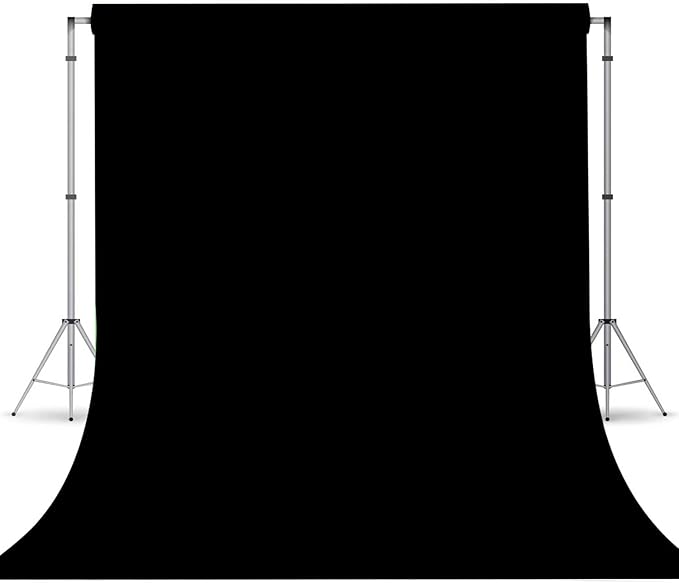 Black Photo Backdrop for Photoshoot, Photo Backdrop Curtain, Black Backdrops for Party Portrait Photoshoots Video Studio 6x9ft