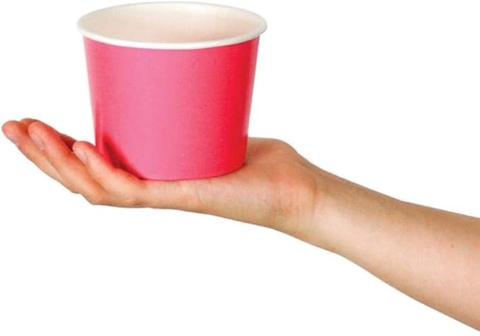 UNIQ [1,000 Count Pink Disposable Ice Cream Bowls - 12 oz Paper Ice Cream Cups Disposable - Perfect For Hot or Cold Foods! Many Colors & Sizes - Ice Cream Bar Supplies Frozen Dessert Supplies