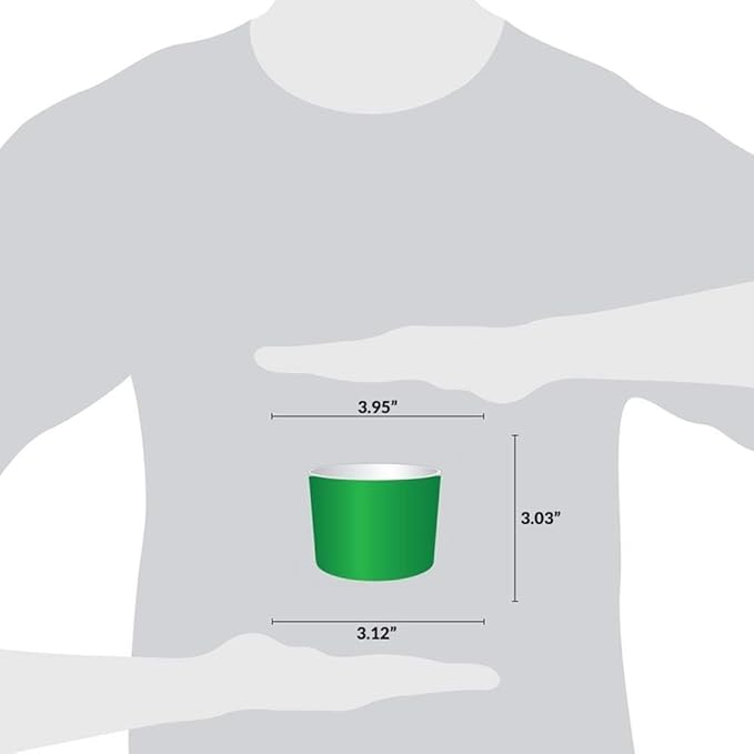 UNIQ Frozen Dessert Supplies - [Pack of 1,000] 12 oz Disposable Paper Ice Cream Cups, Ice Cream Paper Bowls & Cups for Ice Cream, Yogurt, Gelato, Food & Desserts - Green