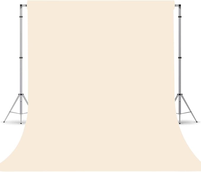 Cream Photography Backdrop for Photoshoot, Photo Backdrop Curtain, Perfect Cream Backdrops for Party Portrait Photoshoots Video Studio 8FTx10FT