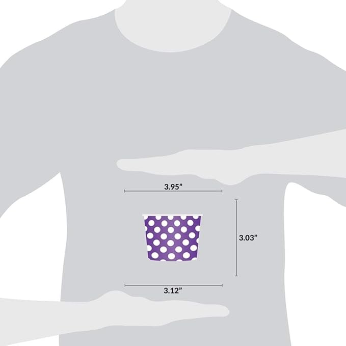 UNIQ 1000-Count 12 oz Polka Dot Disposable Ice Cream Bowls Purple Color | For Hot or Cold Foods | Ice Cream Bar Supplies Frozen Dessert Supplies