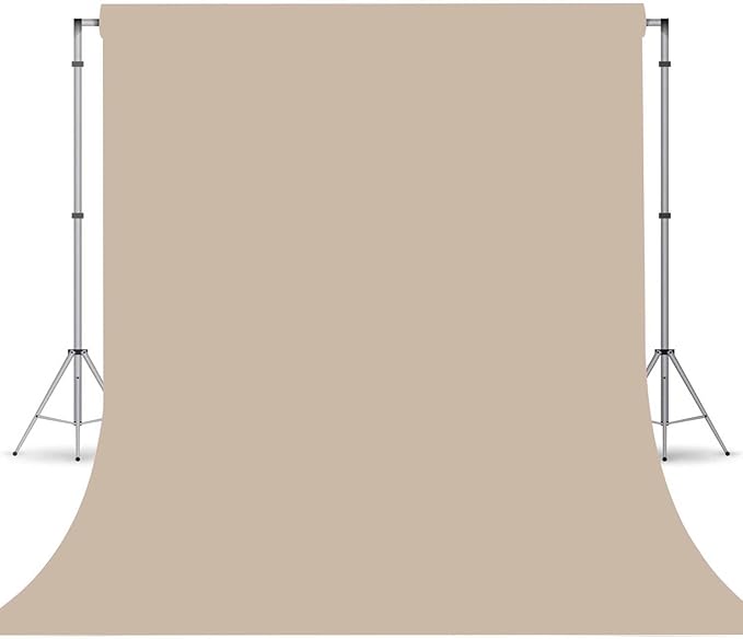 Beige Photo Backdrop, Photo Booth Portrait Photography Backdrops, Studio Beige Backdrop for Photoshoot Streaming Video Shooting 6x9ft