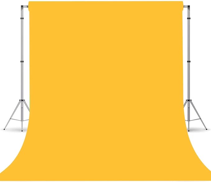Yellow Photo Backdrop, Photo Booth Portrait Photography Backdrops, Studio Yellow Backdrop for Photoshoot Streaming Video Shooting 10x10ft