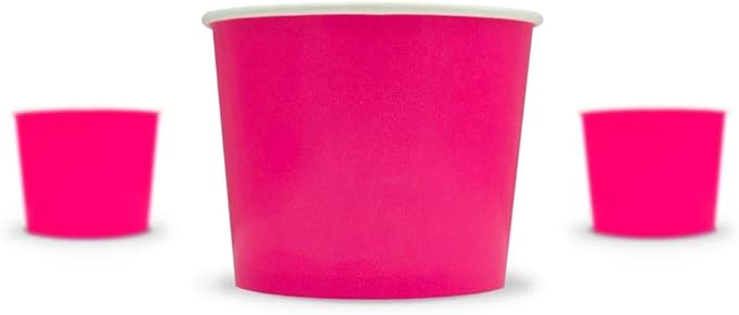 UNIQ [1,000 Count Pink Disposable Ice Cream Bowls - 12 oz Paper Ice Cream Cups Disposable - Perfect For Hot or Cold Foods! Many Colors & Sizes - Ice Cream Bar Supplies Frozen Dessert Supplies