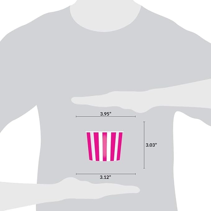 UNIQ 1000-Count 12 oz Striped Paper Ice Cream Bowls Pink Color | Disposable Bowls for Hot or Cold Foods | Ice Cream Bar Supplies Frozen Dessert Supplies