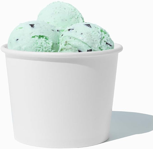 UNIQ 1000-Count 12 oz Disposable Ice Cream Bowls White Color | Paper Cups for Hot or Cold Foods, Multiple Colors | Ice Cream Bar Supplies Frozen Dessert Supplies