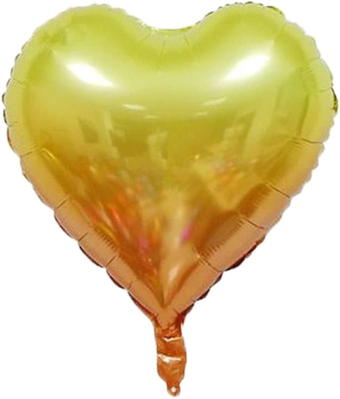 18 Assorted Gradient Color heart Shaped Balloons 18 Inches 6 Kinds of Rainbow Party Foil Balloons, Foil Balloons for Party Decoration, Birthday Party Supplies or Wedding Ceremony