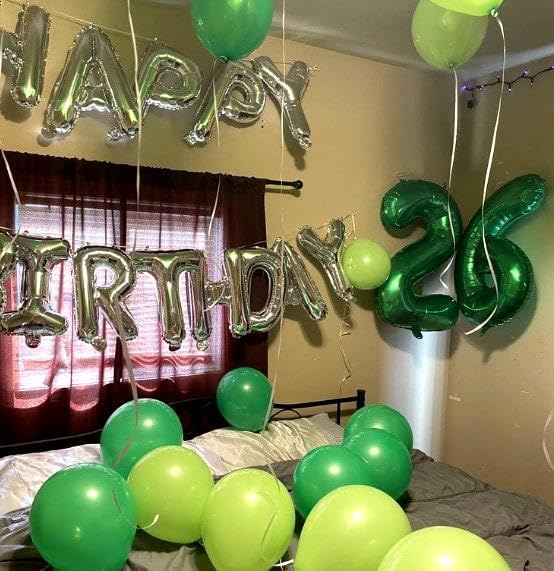 40 Inch Green 23 32 Large Number Balloon, 23 32 Green Birthday Party Decorations, Number Three Foil Balloons for Anniversary Party Graduations Celebration Supplies