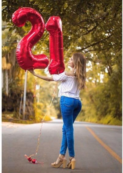 10 Balloon Number, Red Number 10th Birthday Balloons 40 Inch, 10 Years Old Red Birthday Decorations for Boys Girls, 10th Anniversary Decorations