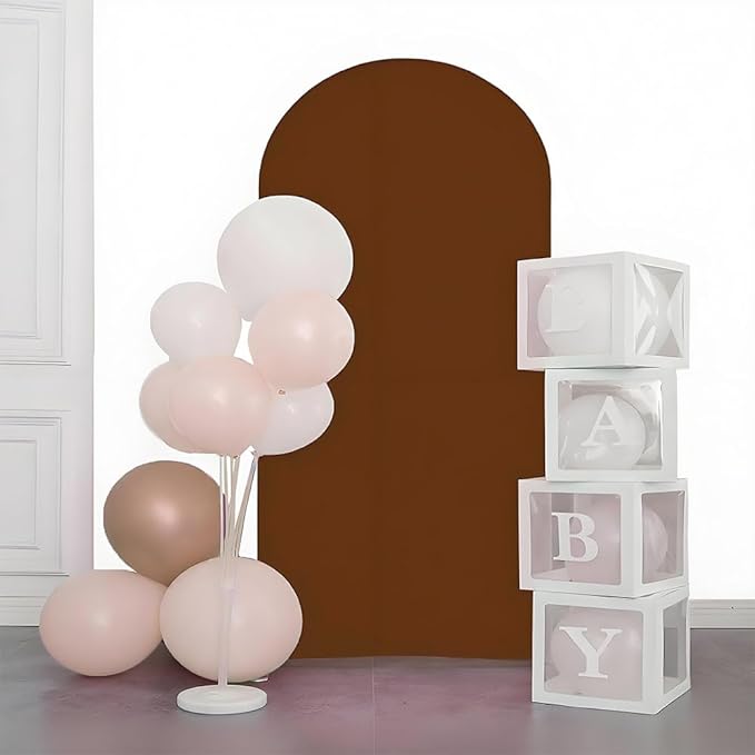 6.6 FT Brown Arch Backdrop Cover, Chocolate Chiara Backdrop Cover, Wedding Arch Cover, Arch Backdrops Stand Cover for Birthday Wedding Photography